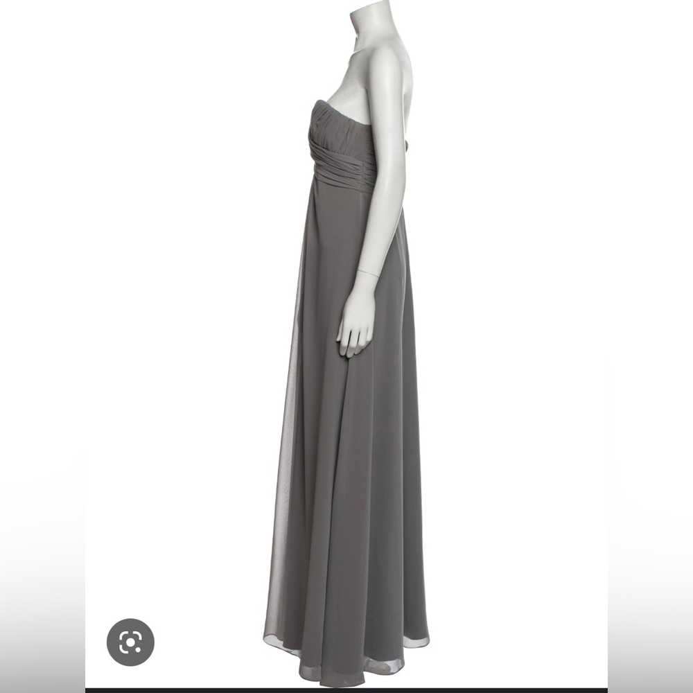 Monique Lhuillier Black Strapless Full Length Bridesmaid Gown, Size 0